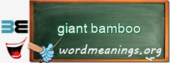 WordMeaning blackboard for giant bamboo